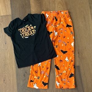 Halloween Kids Pajama Set - Black and Orange